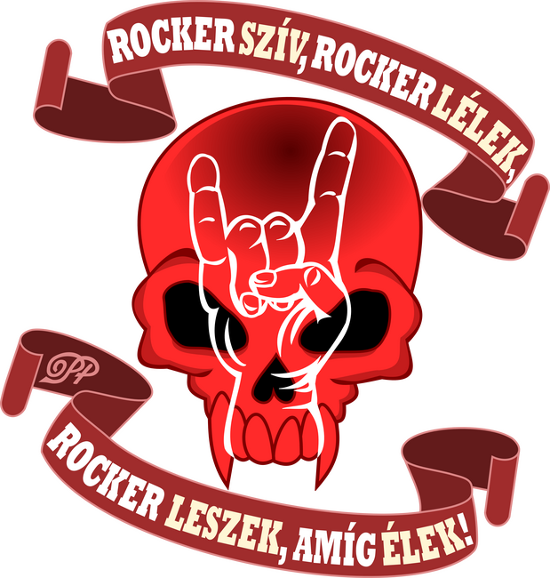 Rocker Lelkű Koponya Metálvillával