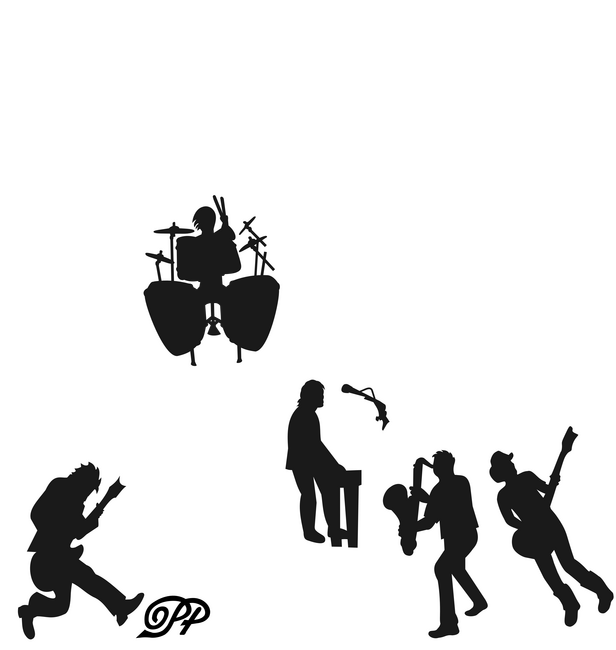 Rock and roll felirat Árnyakkal