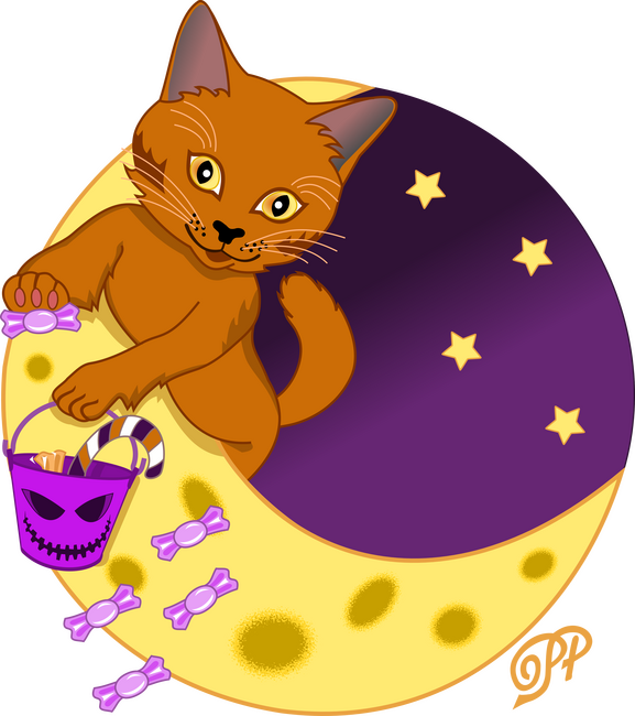 Vörös Halloweeni Cica