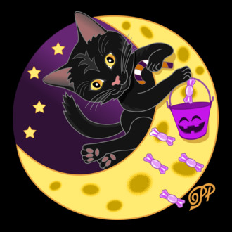 Fekete Halloweeni Cica