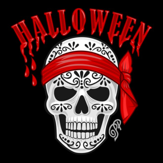 Halloween Koponya Kendős