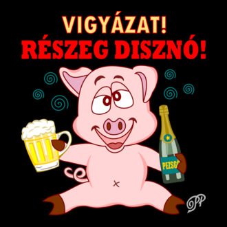 Vigyázat Részeg Disznó