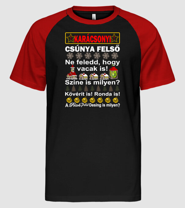  minta fekete/piros pólón