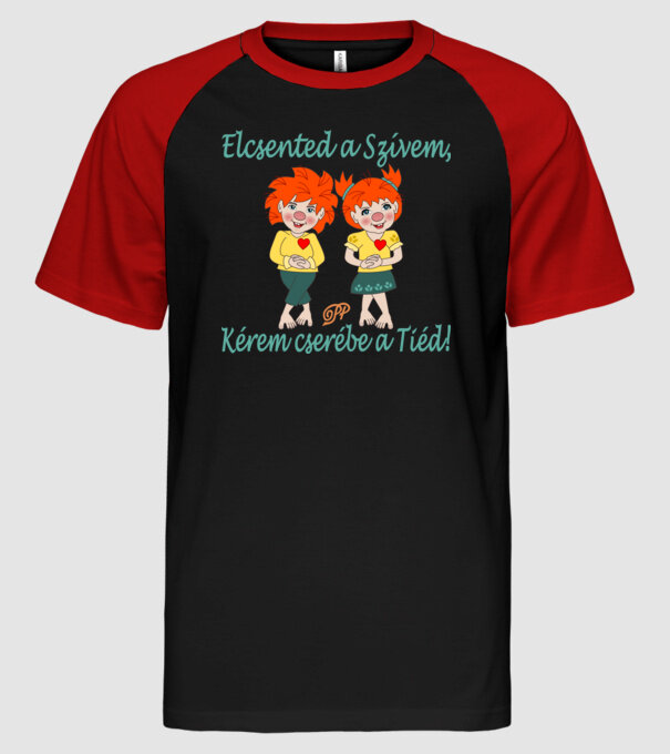  minta fekete/piros pólón