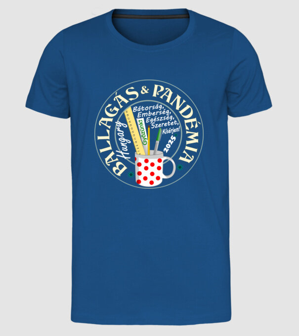  minta királykék pólón