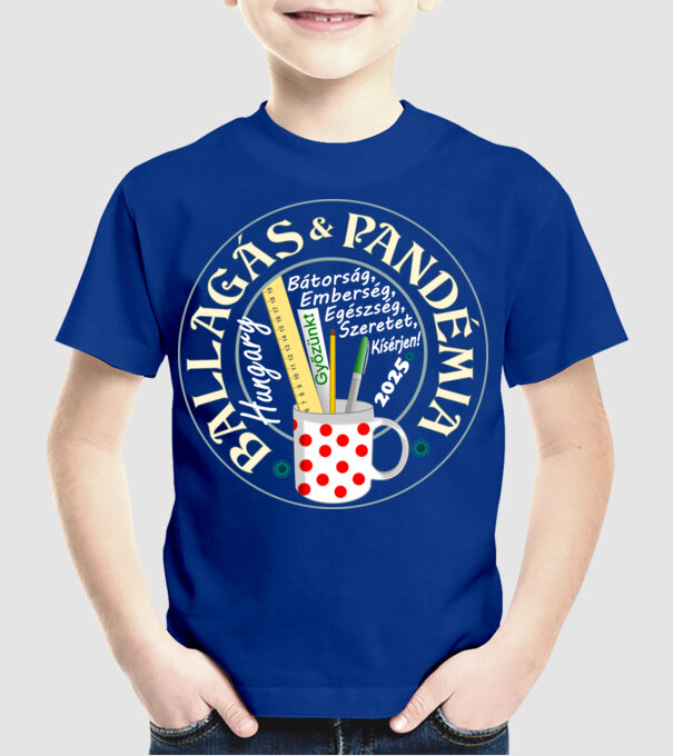  minta királykék pólón