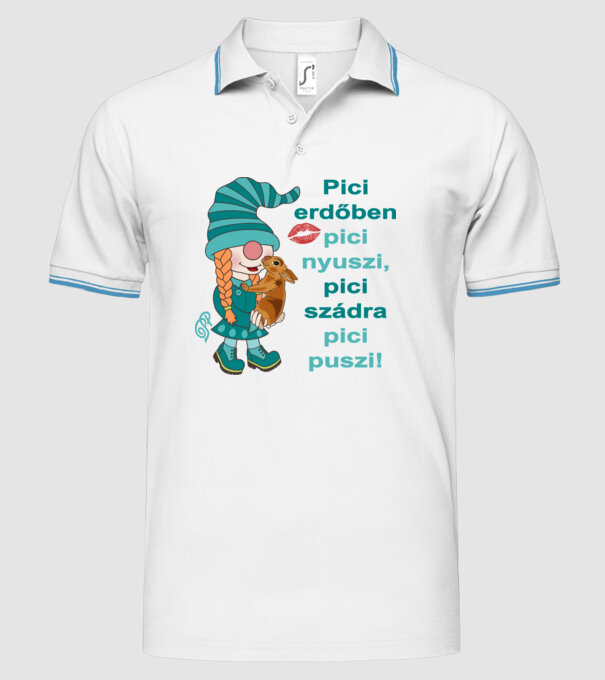  minta fehér pólón