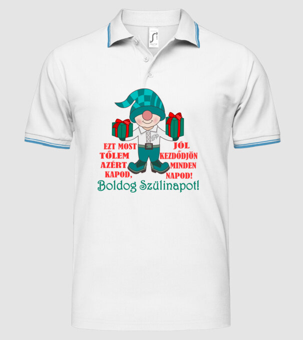  minta fehér pólón