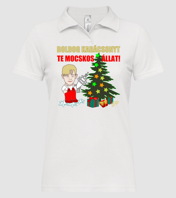  minta fehér pólón