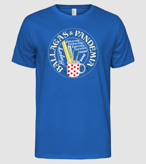  minta királykék pólón