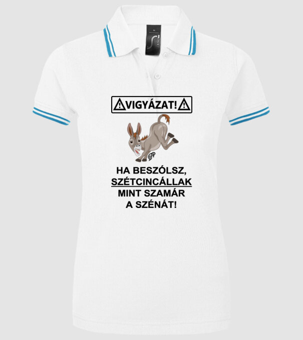  minta fehér pólón