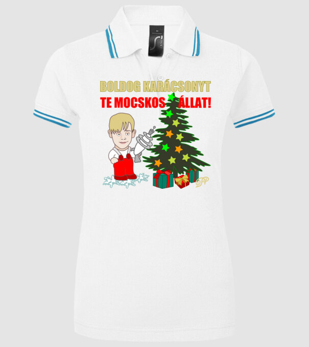  minta fehér pólón