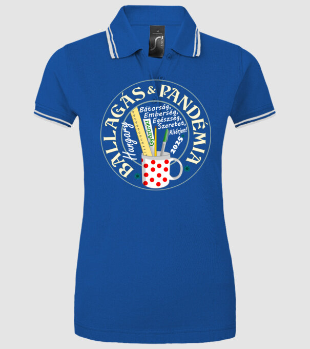  minta királykék pólón