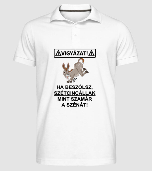 minta fehér pólón