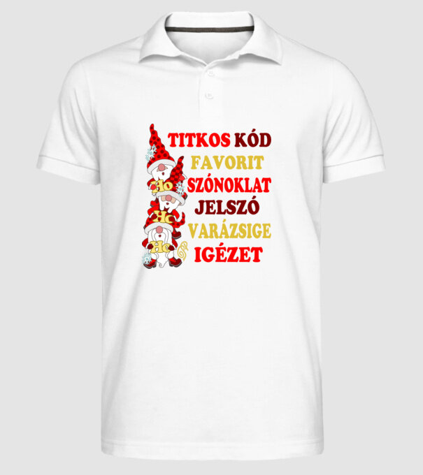  minta fehér pólón