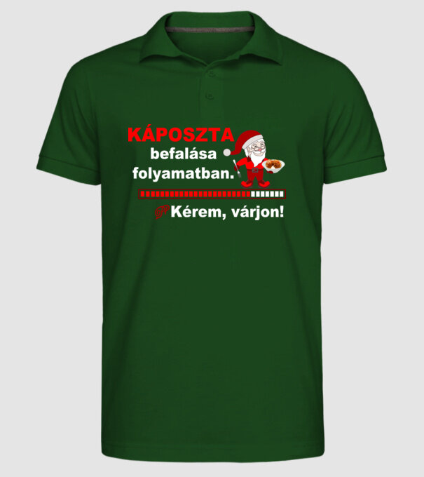  minta sötétzöld pólón