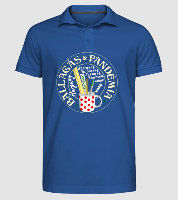  minta királykék pólón