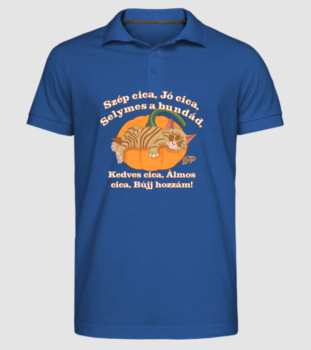  minta királykék pólón