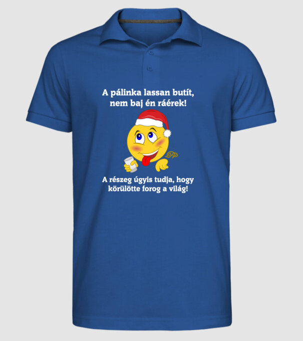  minta királykék pólón