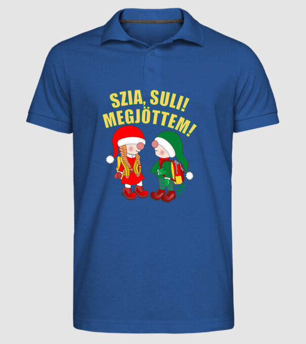  minta királykék pólón