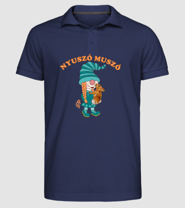  minta sötétkék pólón