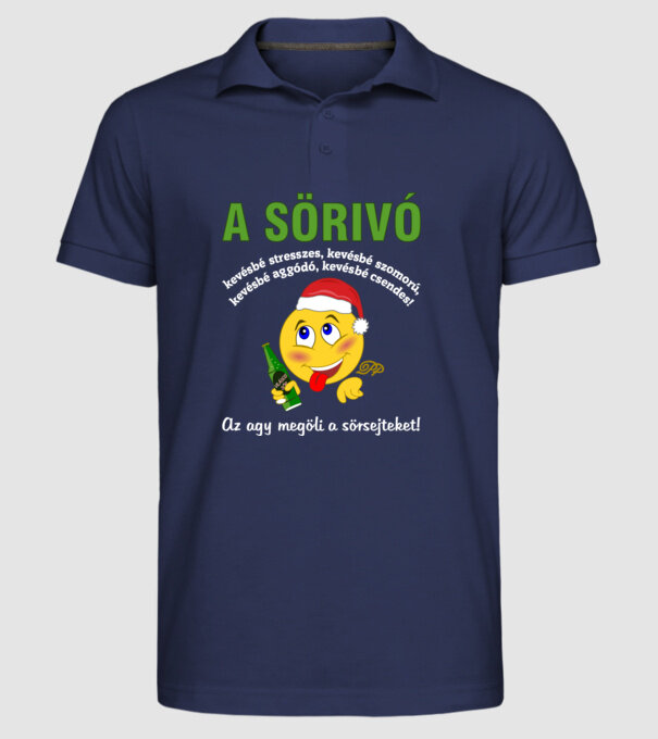  minta sötétkék pólón