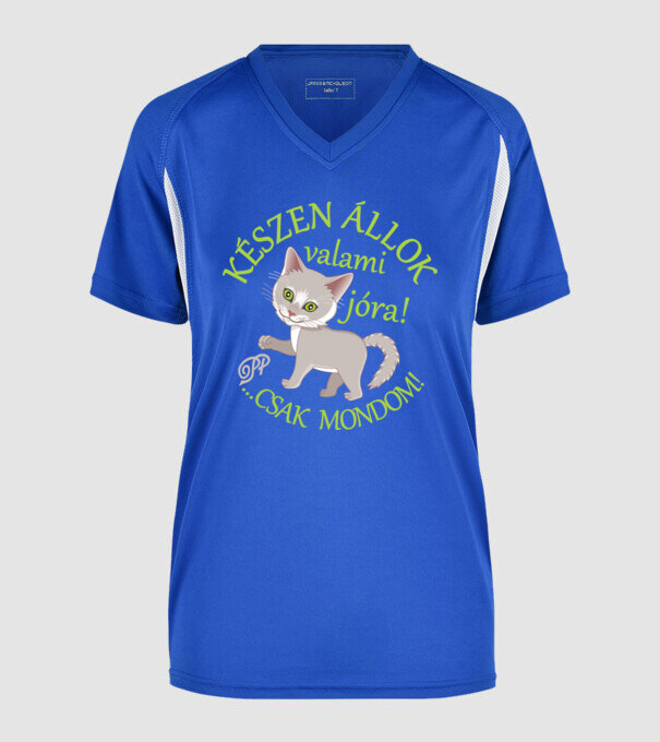  minta királykék pólón