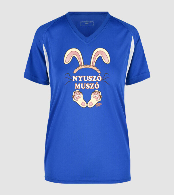  minta királykék pólón